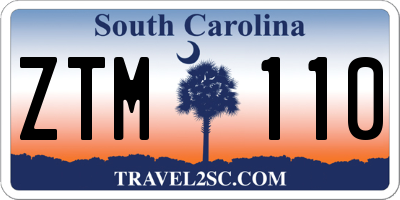 SC license plate ZTM110