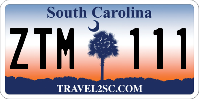 SC license plate ZTM111