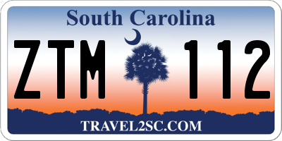 SC license plate ZTM112