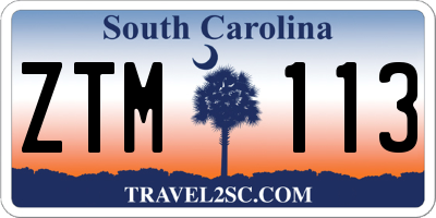 SC license plate ZTM113