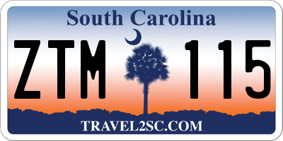 SC license plate ZTM115
