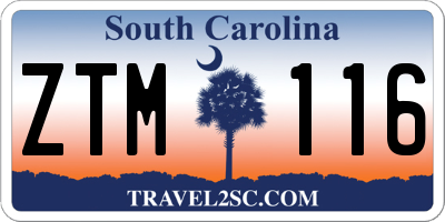 SC license plate ZTM116