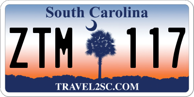 SC license plate ZTM117