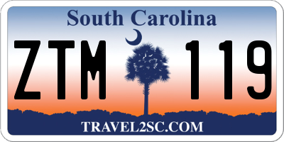 SC license plate ZTM119