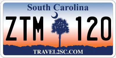 SC license plate ZTM120