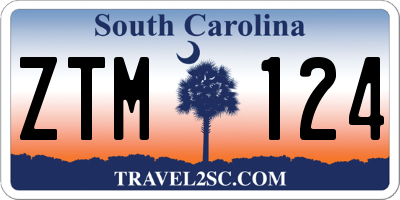 SC license plate ZTM124