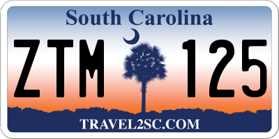 SC license plate ZTM125