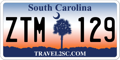 SC license plate ZTM129