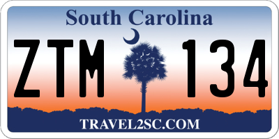 SC license plate ZTM134