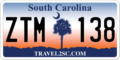 SC license plate ZTM138