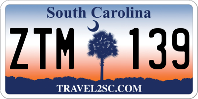SC license plate ZTM139