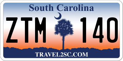 SC license plate ZTM140