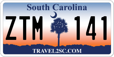 SC license plate ZTM141
