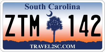 SC license plate ZTM142