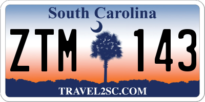 SC license plate ZTM143
