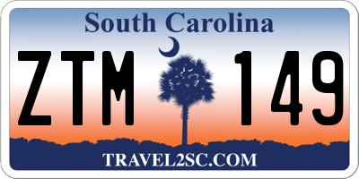 SC license plate ZTM149