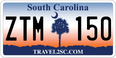 SC license plate ZTM150