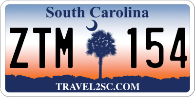 SC license plate ZTM154