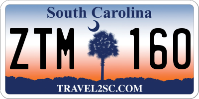 SC license plate ZTM160