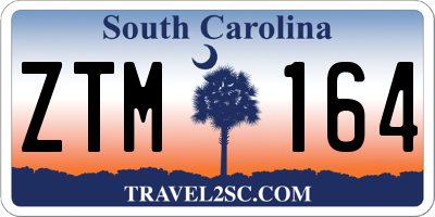 SC license plate ZTM164