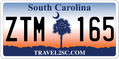 SC license plate ZTM165