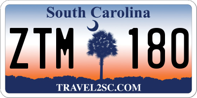 SC license plate ZTM180
