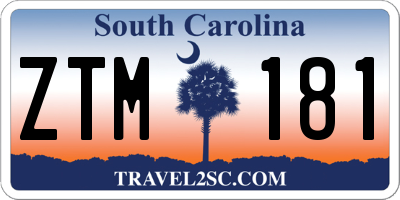 SC license plate ZTM181