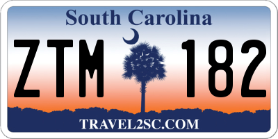 SC license plate ZTM182