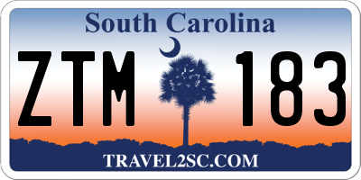 SC license plate ZTM183