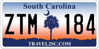 SC license plate ZTM184