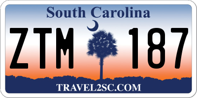 SC license plate ZTM187