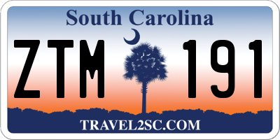 SC license plate ZTM191