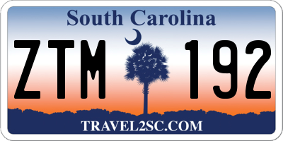 SC license plate ZTM192