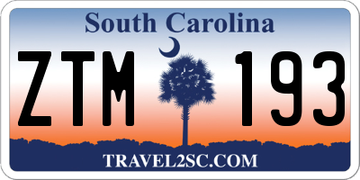 SC license plate ZTM193