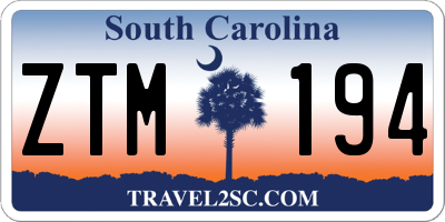 SC license plate ZTM194