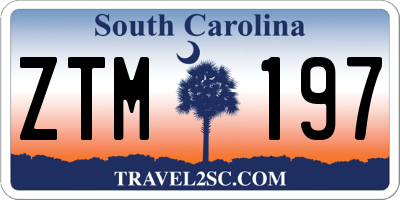 SC license plate ZTM197