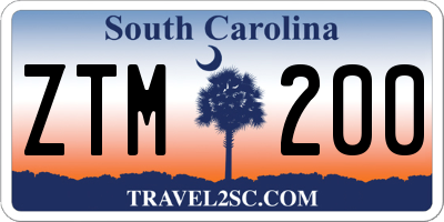 SC license plate ZTM200