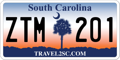 SC license plate ZTM201