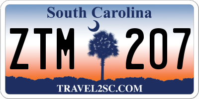 SC license plate ZTM207