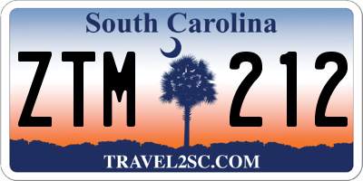 SC license plate ZTM212