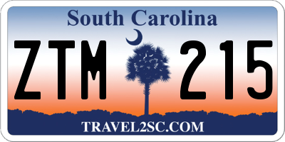 SC license plate ZTM215