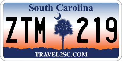 SC license plate ZTM219