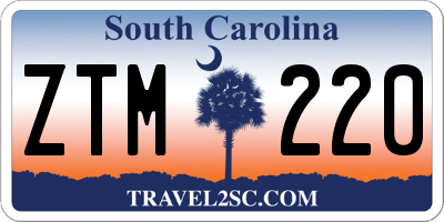 SC license plate ZTM220