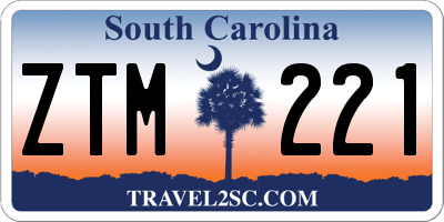 SC license plate ZTM221