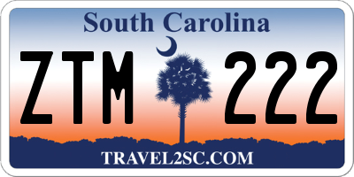 SC license plate ZTM222