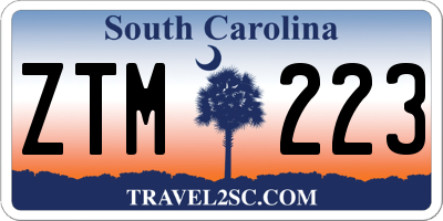 SC license plate ZTM223