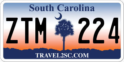SC license plate ZTM224