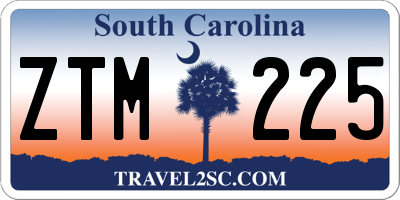 SC license plate ZTM225