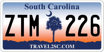 SC license plate ZTM226
