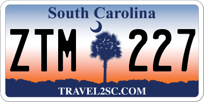 SC license plate ZTM227
